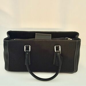 Coach Canvas Purse Black Leather Trim No. MOP-9428